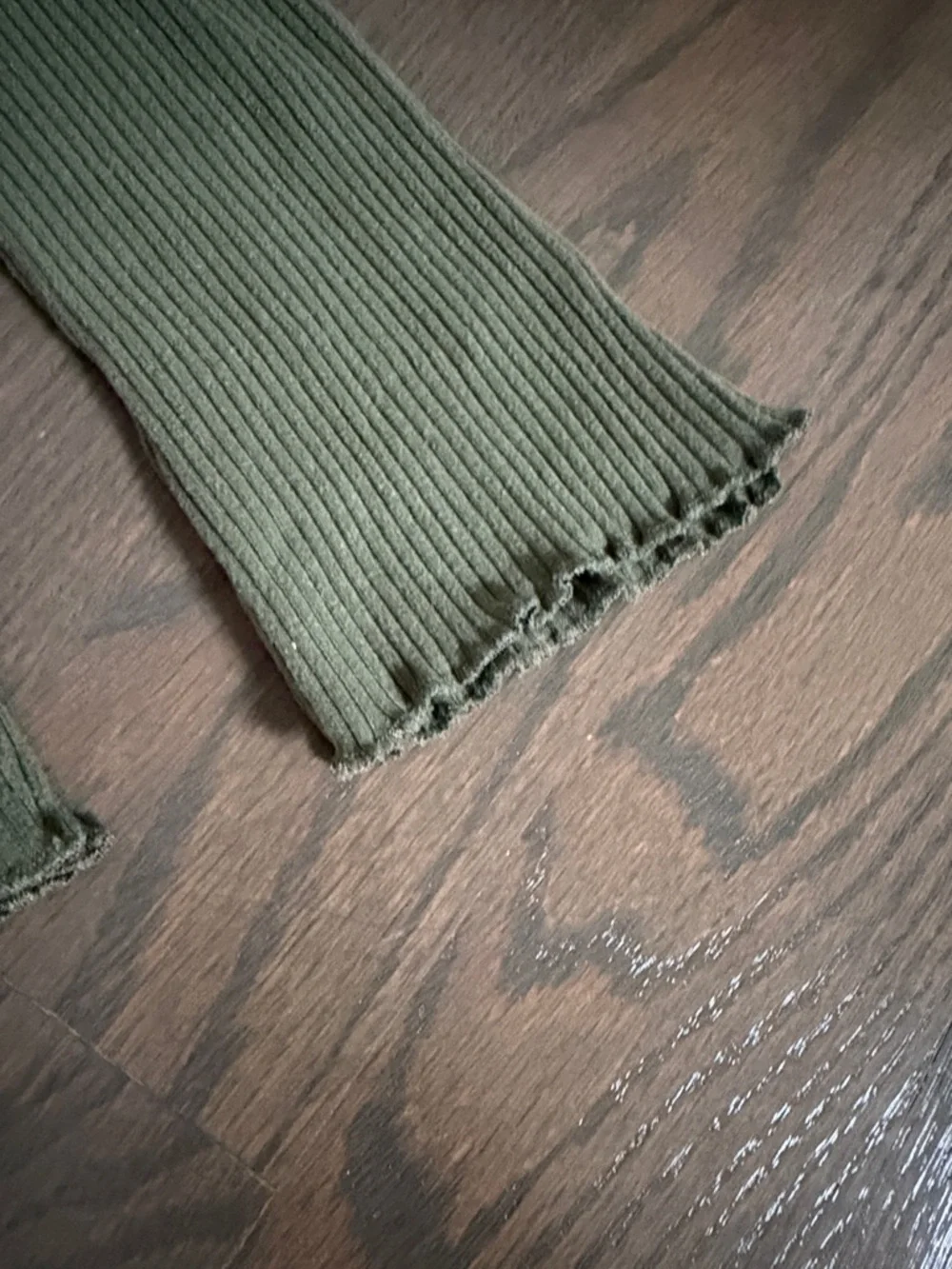 Old Navy Olive Green Ribbed Flare Pants Set | 6-12M